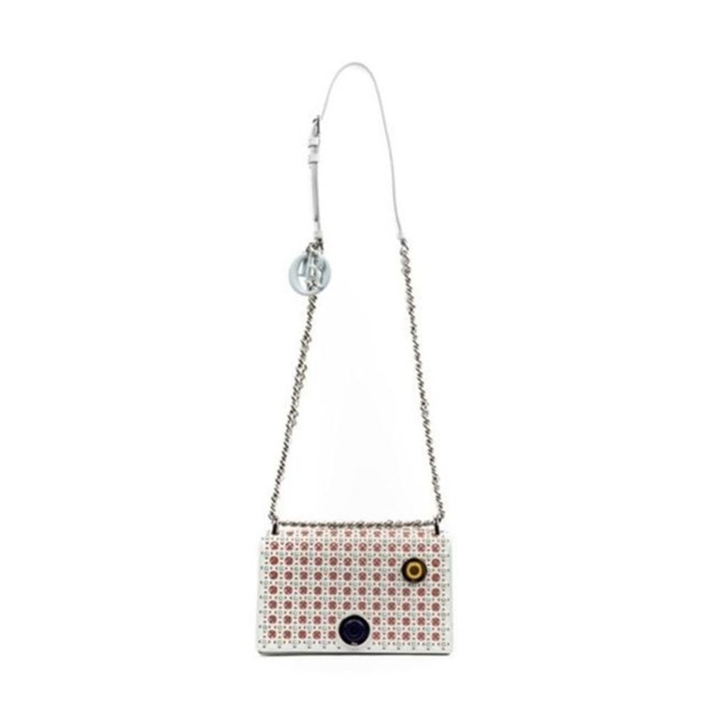 Flap Diorama Clasp In Perforated - Limited Edition Gray and Orange Patent Leathe